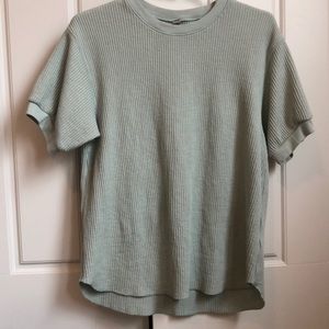 Mint waffled shirt